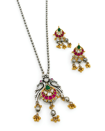 Peacock & Parrot Antique Necklace Set