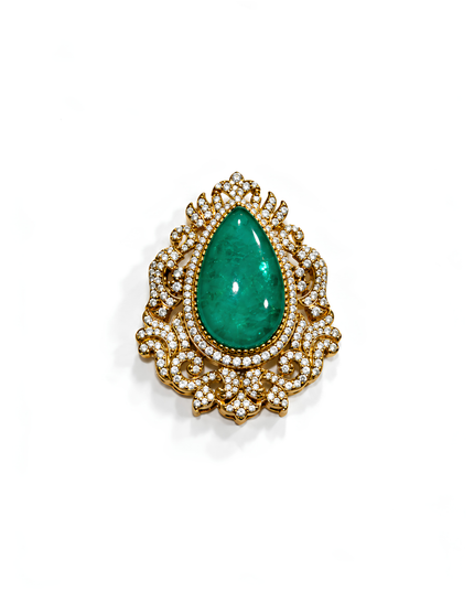 Emerald Empress Royal Crystal Brooch