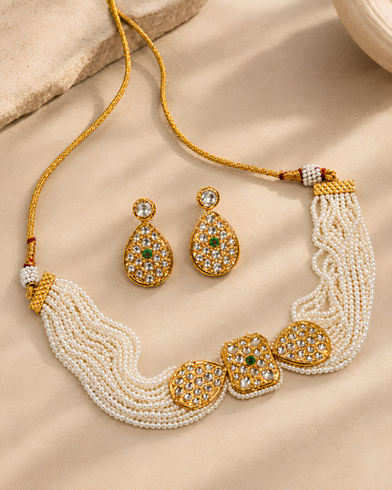 Pearl Royale Kundan Necklace Set