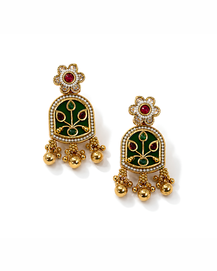Rajsi Emerald Heritage Necklace Set