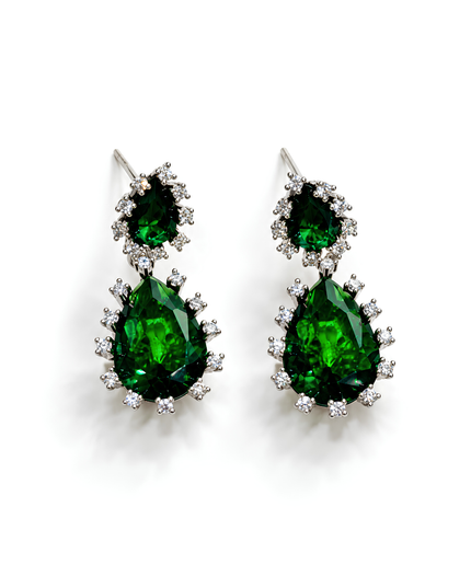 Emerald Green Teardrop Statement Earrings