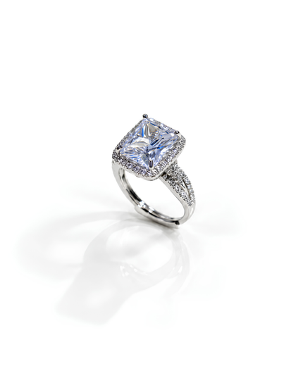 Aurelia Ice Blue Crystal Halo Statement Ring