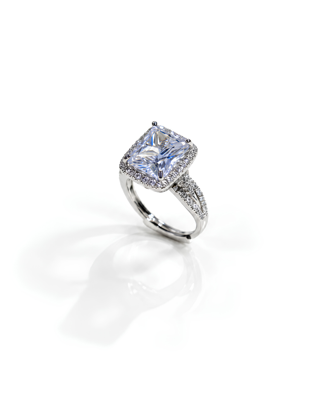 Aurelia Ice Blue Crystal Halo Statement Ring