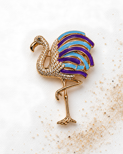 Aurora Flamingo Crystal Brooch