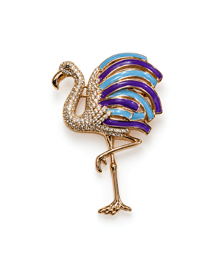 Aurora Flamingo Crystal Brooch