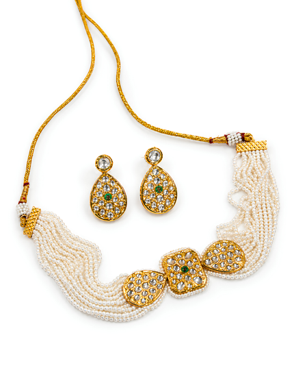 Pearl Royale Kundan Necklace Set