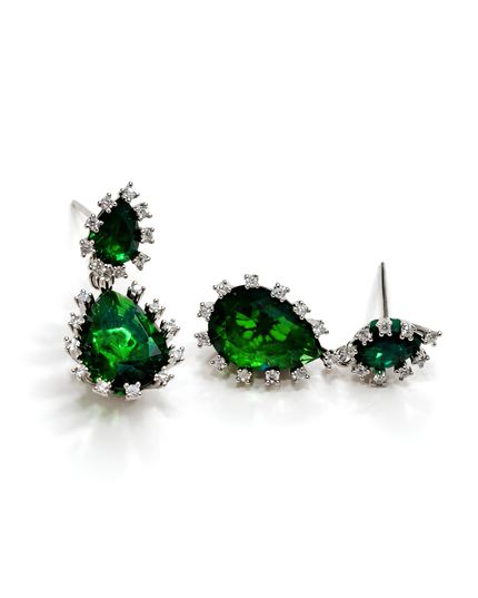 Emerald Green Teardrop Statement Earrings