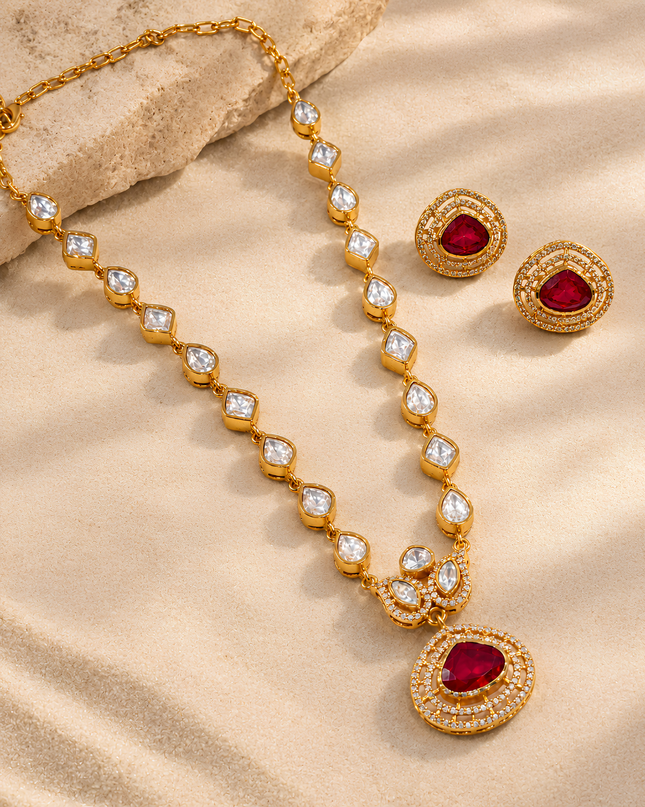 Ruby Radiance Necklace Set