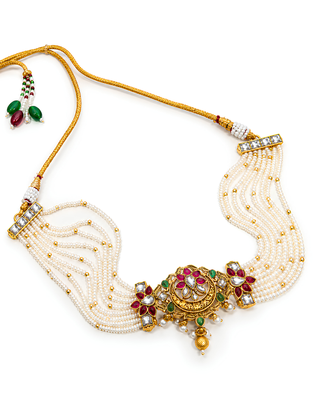 Pearl Floral Multistrand Necklace Set