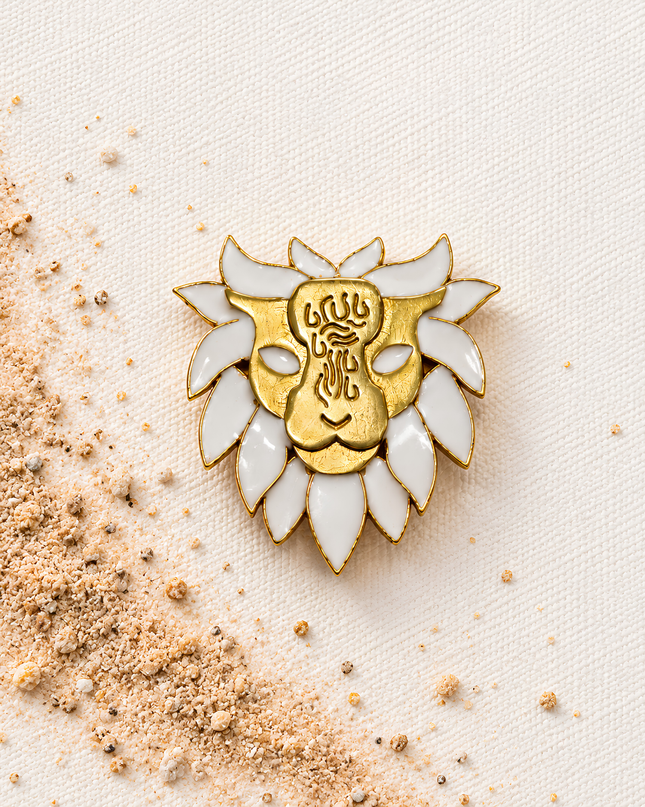 Ivory Mane Royal Lion Brooch