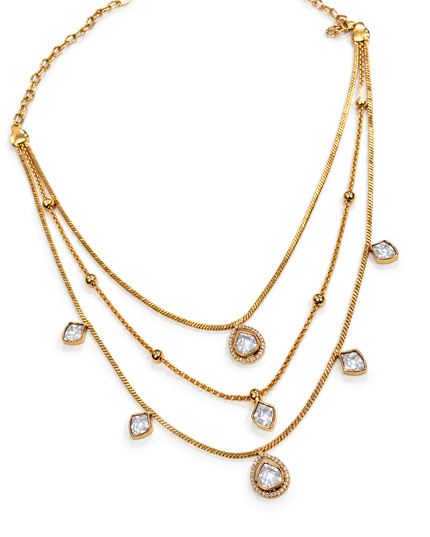 Crystal Cascade Layered Necklace Set