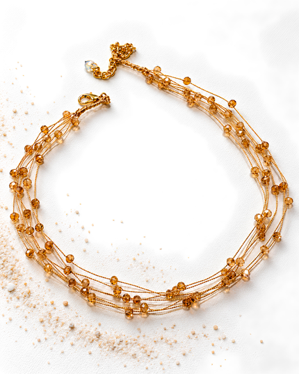 Golden Aura Multi-Layer Beaded Fancy Chain