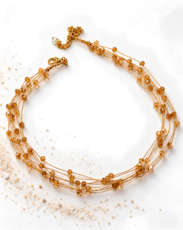 Golden Aura Multi-Layer Beaded Fancy Chain