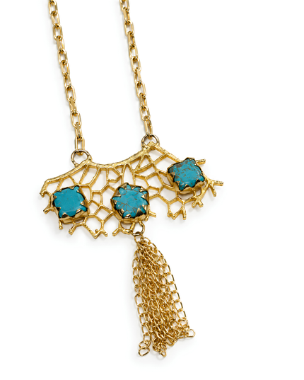 Crag Turquoise Web Pendant Necklace