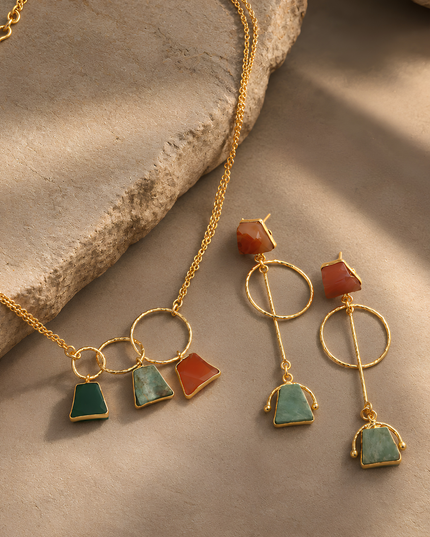 Crag Stone Trio Necklace Set