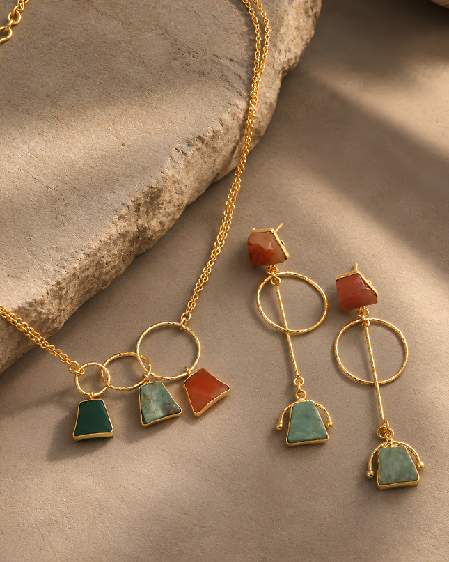 Crag Stone Trio Necklace Set
