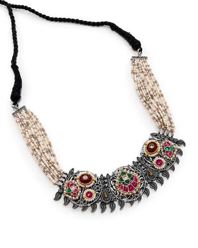 Meenakari Pearl Necklace Set