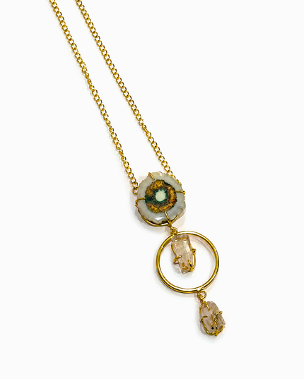 Crag White Agate Statement Pendant