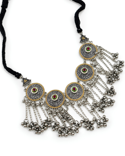 Royal Oxidised Mandala Necklace Set