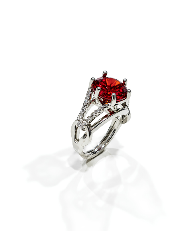 Scarlett Ruby Red Crystal Statement Ring