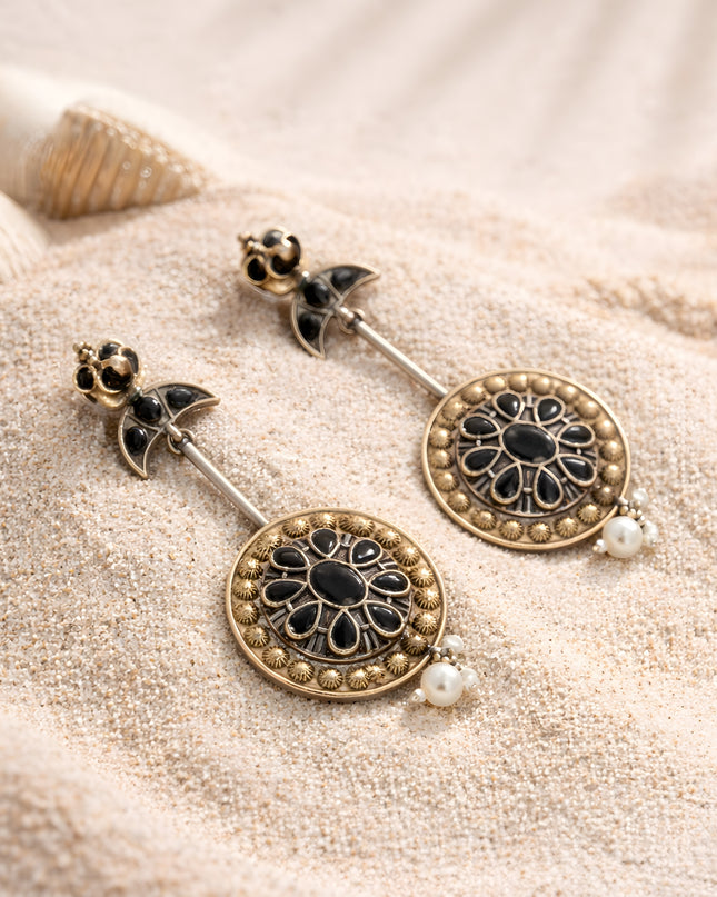 Midnight Harmony Bird Earrings