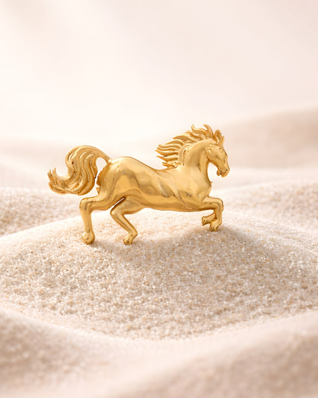 Golden Stallion Brooch