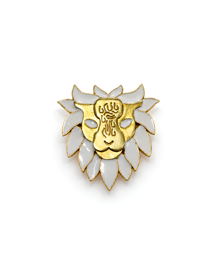 Ivory Mane Royal Lion Brooch