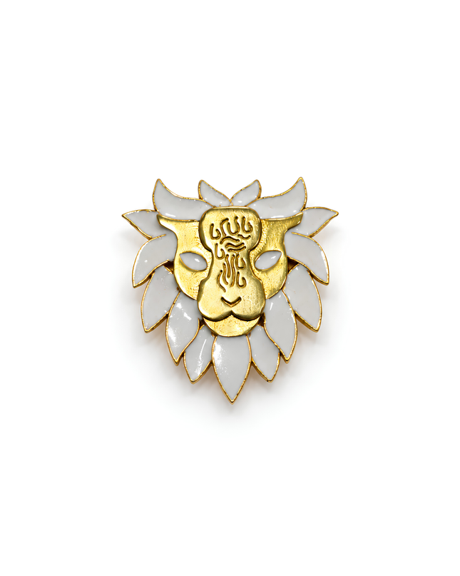 Ivory Mane Royal Lion Brooch