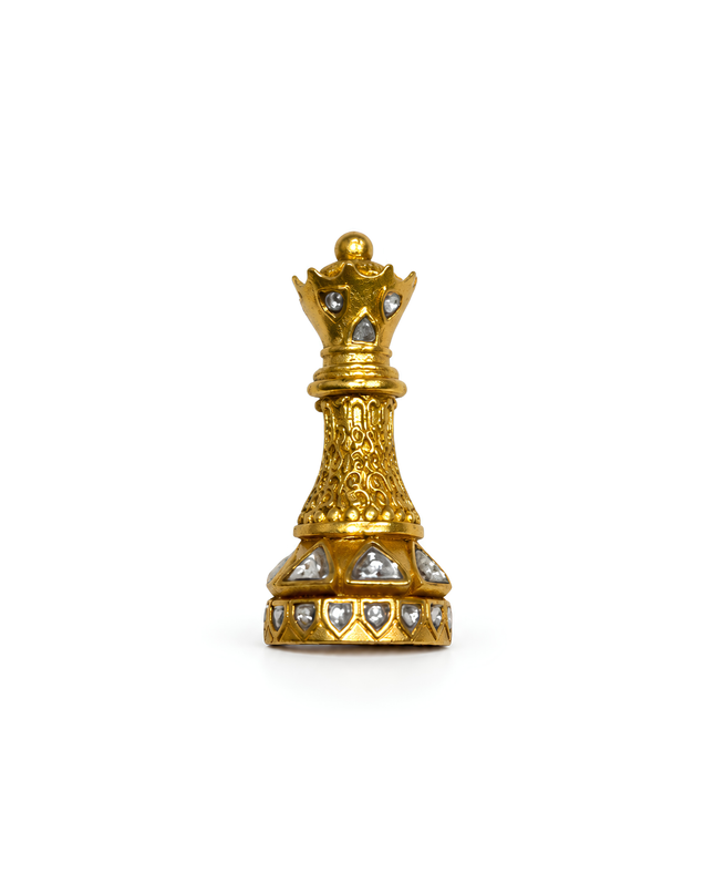Royal Majesty Gold Chess Queen Brooch