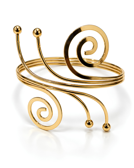 Serena Golden Double Spiral Wraparound Armlet