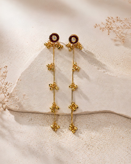 Long Ghungroo Drop Earrings