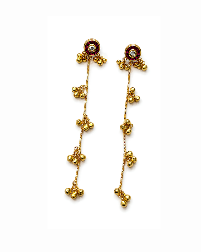 Long Ghungroo Drop Earrings
