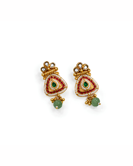 Royal Emerald & Ruby Pearl Necklace Set