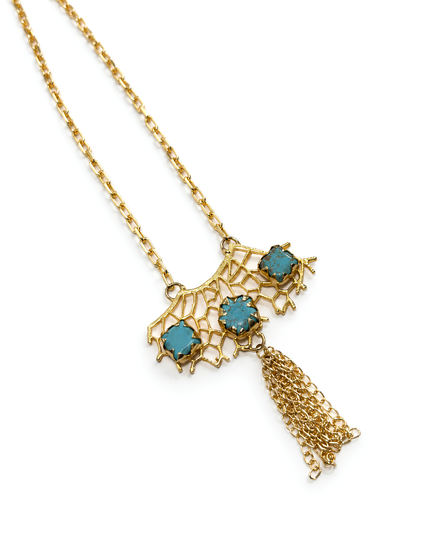 Crag Turquoise Web Pendant Necklace