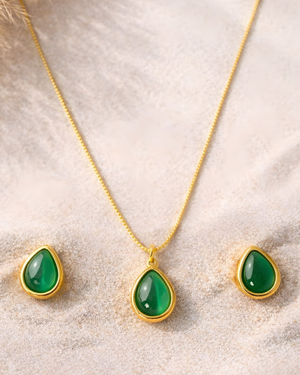 Crag Teardrop Set – Emerald Green