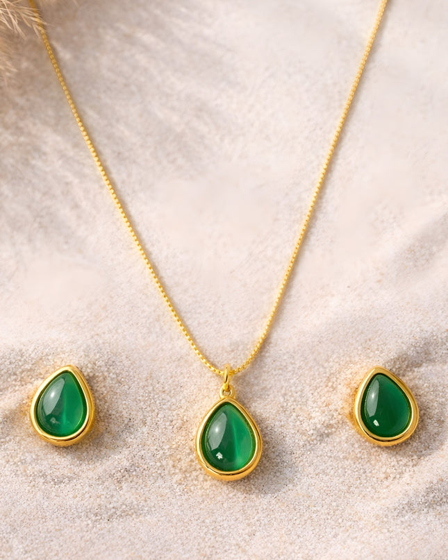 Crag Teardrop Set – Emerald Green