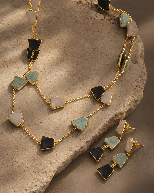 Crag Aurora Stone Layered Necklace Set