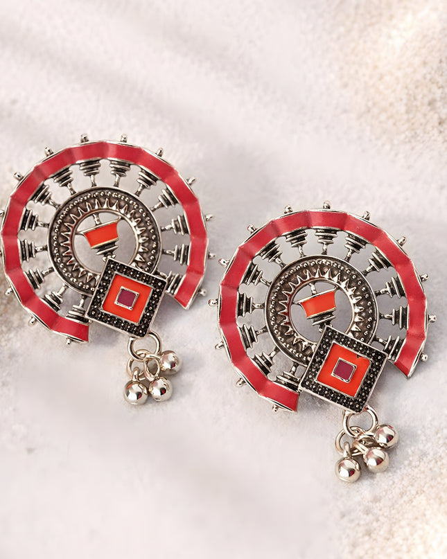 Glaze Chakra Earrings – Crimson Red