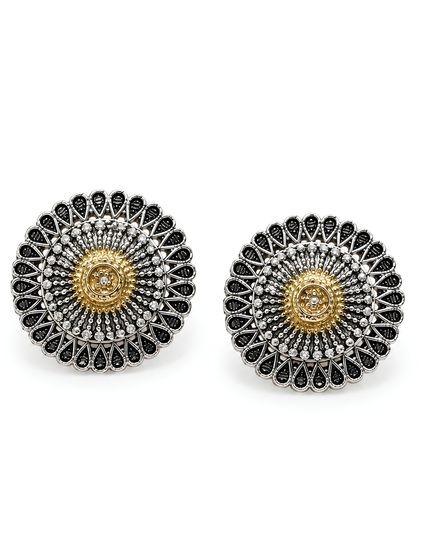 Silver Gold Tribal Necklace Set