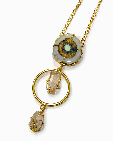 Crag White Agate Statement Pendant