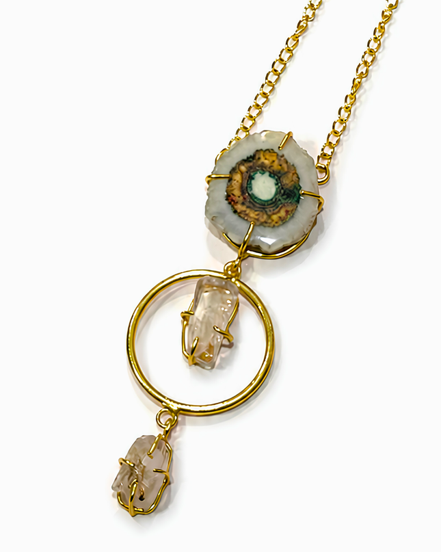 Crag White Agate Statement Pendant