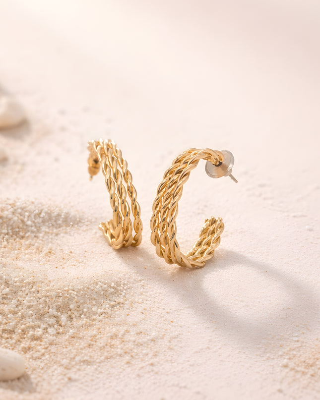 Braided Gold Hoops