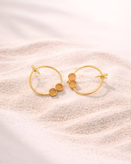 Crag Collection Minimal Gold Bead Hoop Earrings