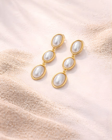 Mini Jewels Classic Pearl Trio Drop Earrings
