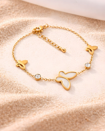 Golden Flutter Butterfly Charm Bracelet