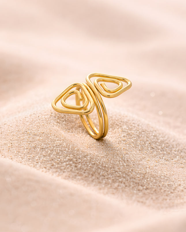 Twin Aura Triangle Ring