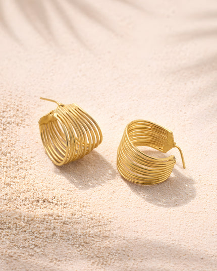 Layered Coil Hoop Earrings