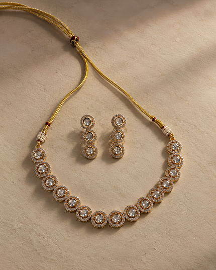 Majestic Classic Round Stone Necklace Set