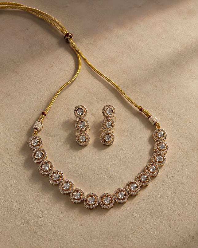 Majestic Classic Round Stone Necklace Set