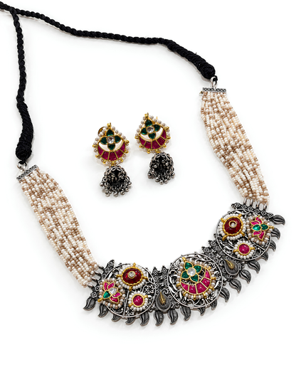 Meenakari Pearl Necklace Set